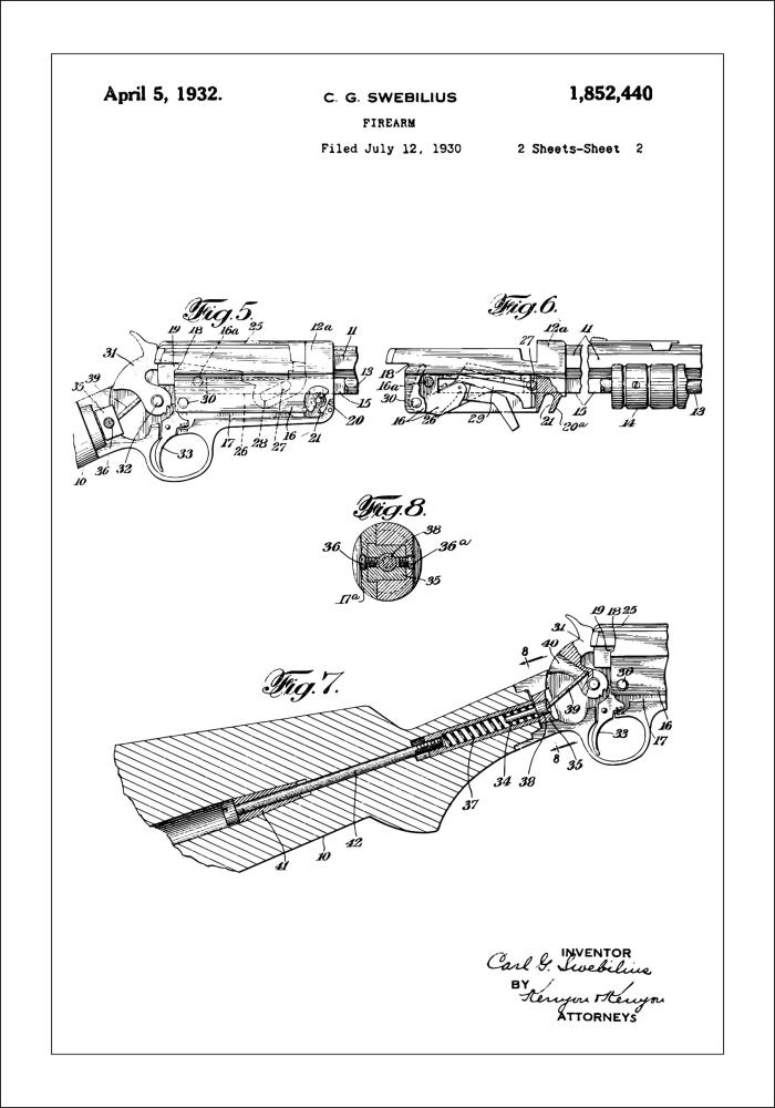 Patentzeichnung - Gewehr II Poster