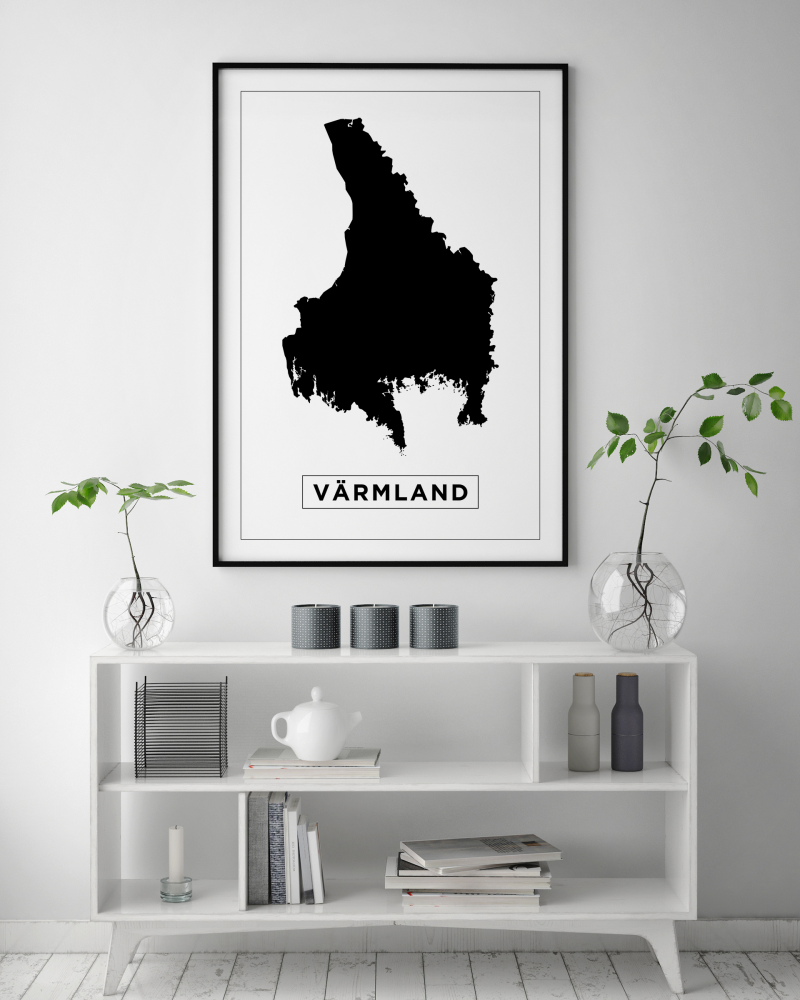 Map - Värmland - White Poster