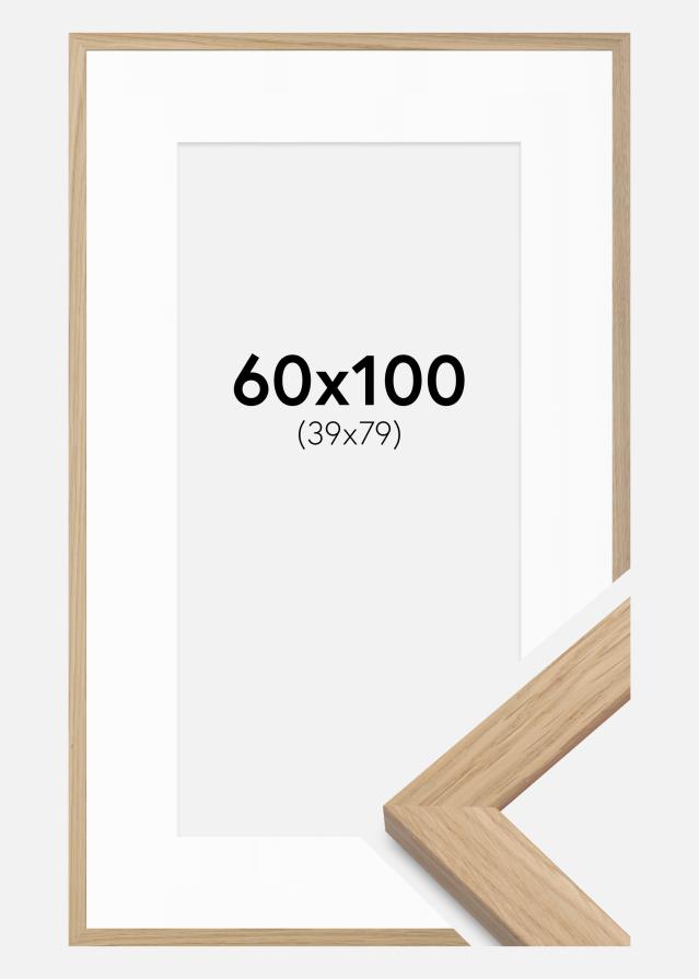 Rahmen Oak Wood 60x100 cm - Passepartout Weiß 40x80 cm