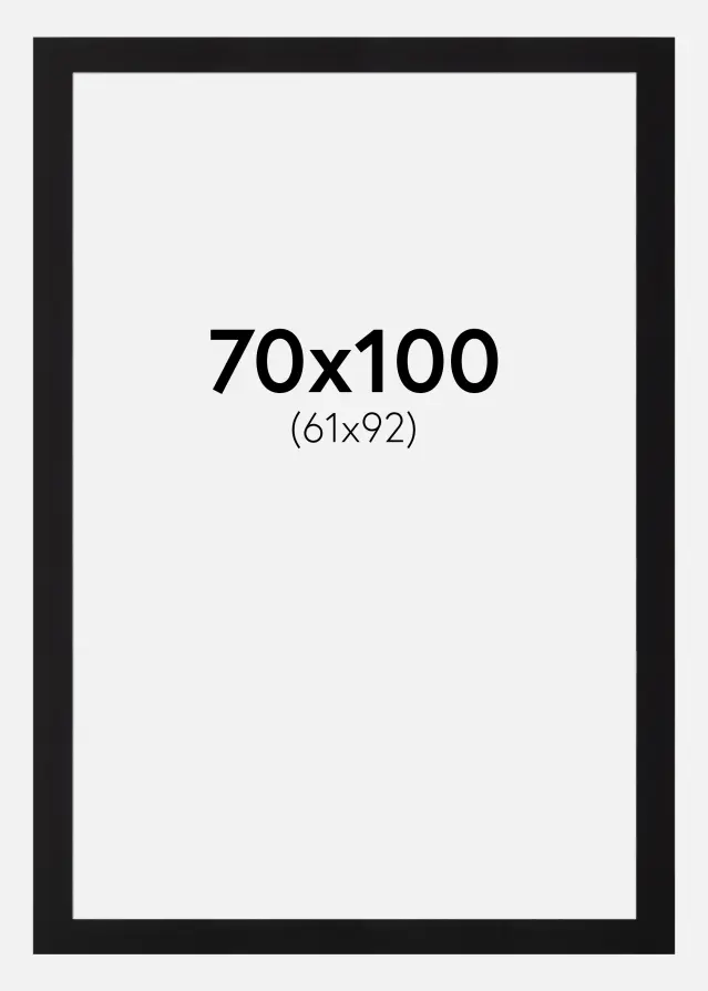 Passepartout Schwarz Standard (weißer Kern) 70x100 cm (61x92)