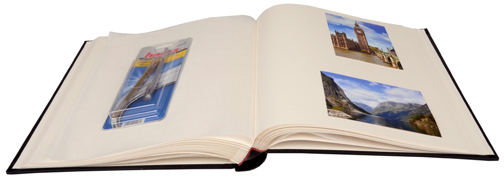 Henzo Basic Line Fotoalbum Schwarz - 30x36 cm (80 weiße Seiten / 40 Blatt)